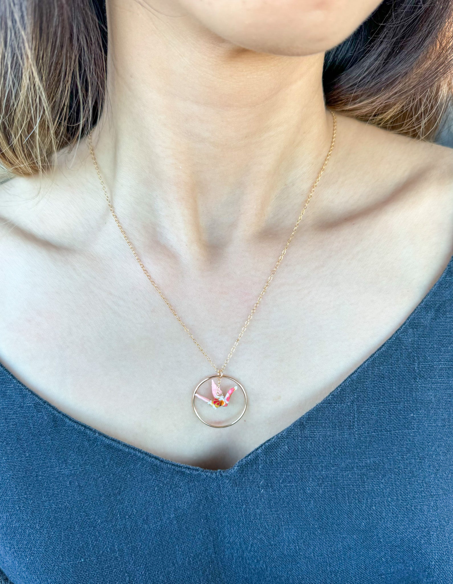 Origami Crane Necklace -14K Gold Filled image 12
