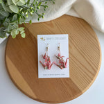 Double crane earrings - pink