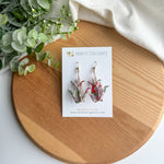Double crane earrings - purple