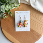 Double crane earrings - Yellow