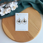 Hoop crane earrings - black/gold