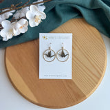 Hoop crane earrings - black/gold