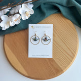 Hoop crane earrings - navy