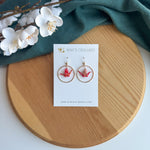 Hoop crane earrings - red