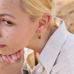 Hoop crane earrings