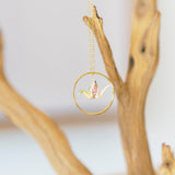 Origami Crane Necklace 18" -14K Gold Fill