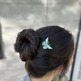 green origami butterfly hair pin