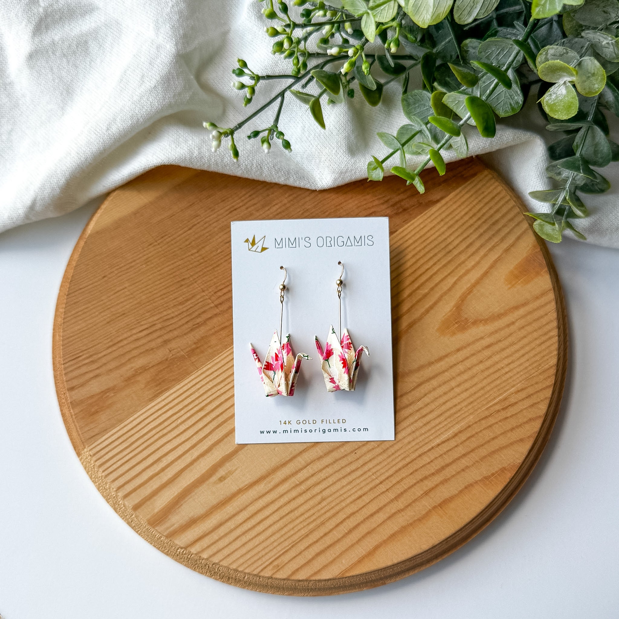 Large Origami Crane Earrings