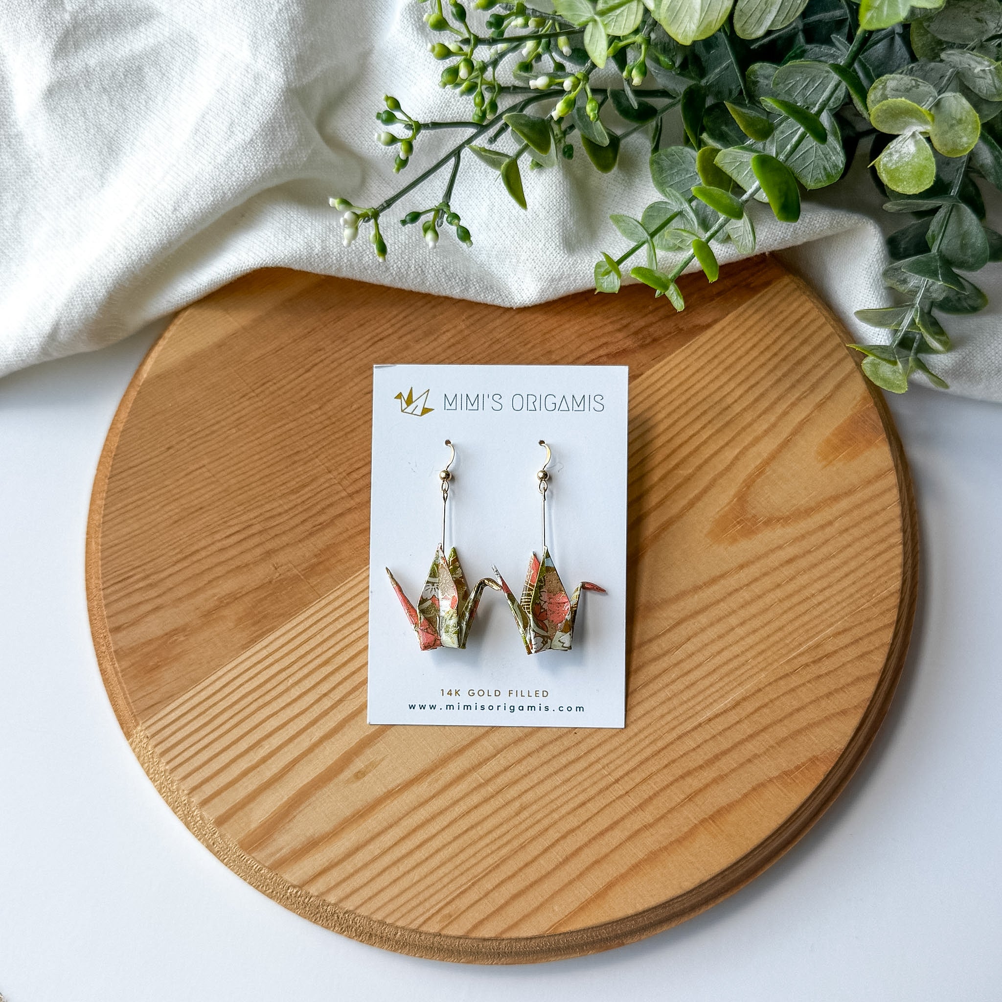 Large Origami Crane Earrings