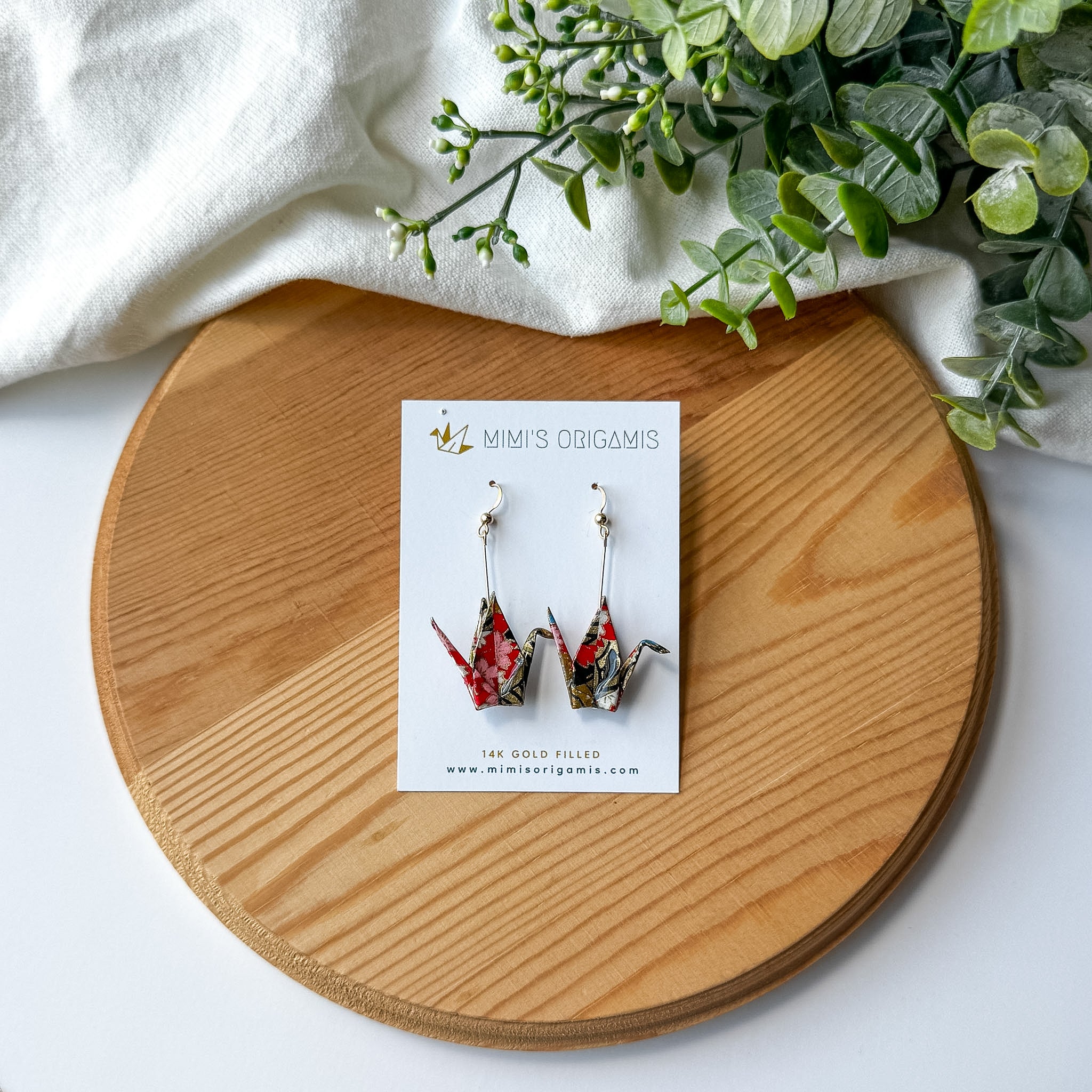 Large Origami Crane Earrings