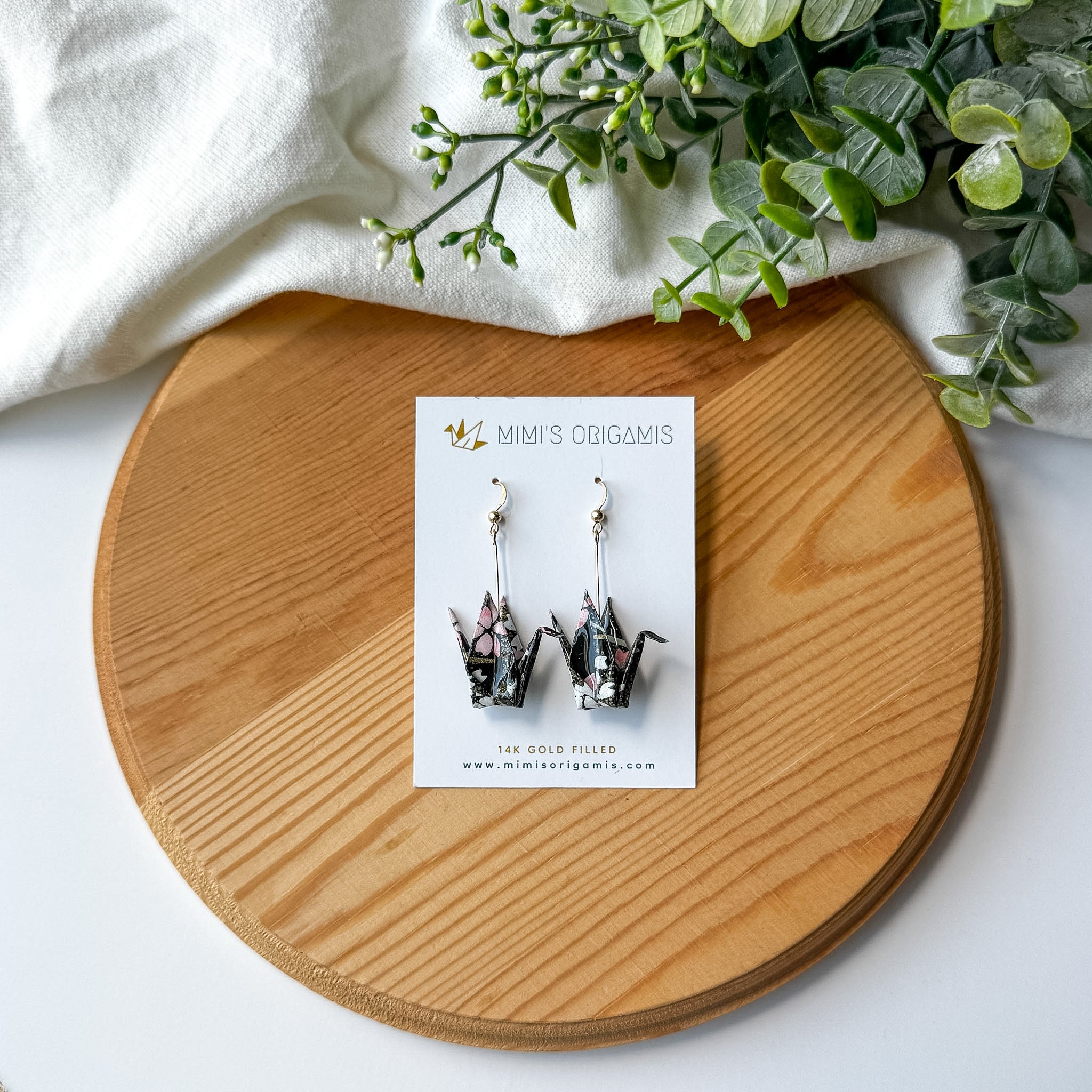 Large Origami Crane Earrings