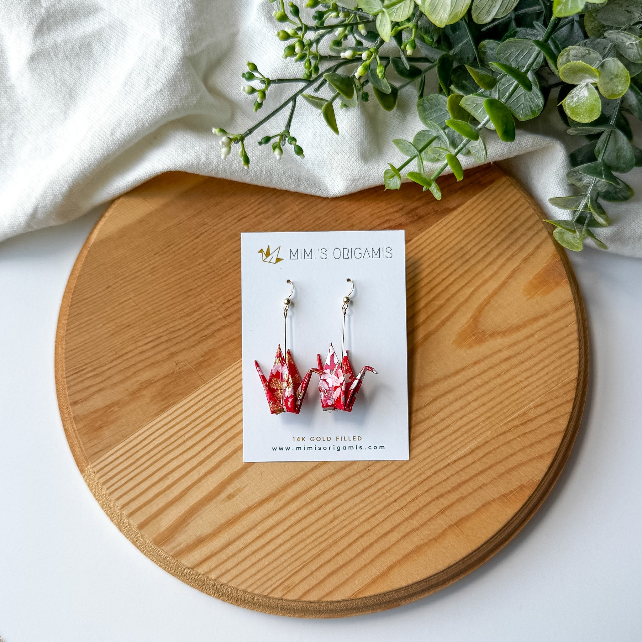 Large Origami Crane Earrings