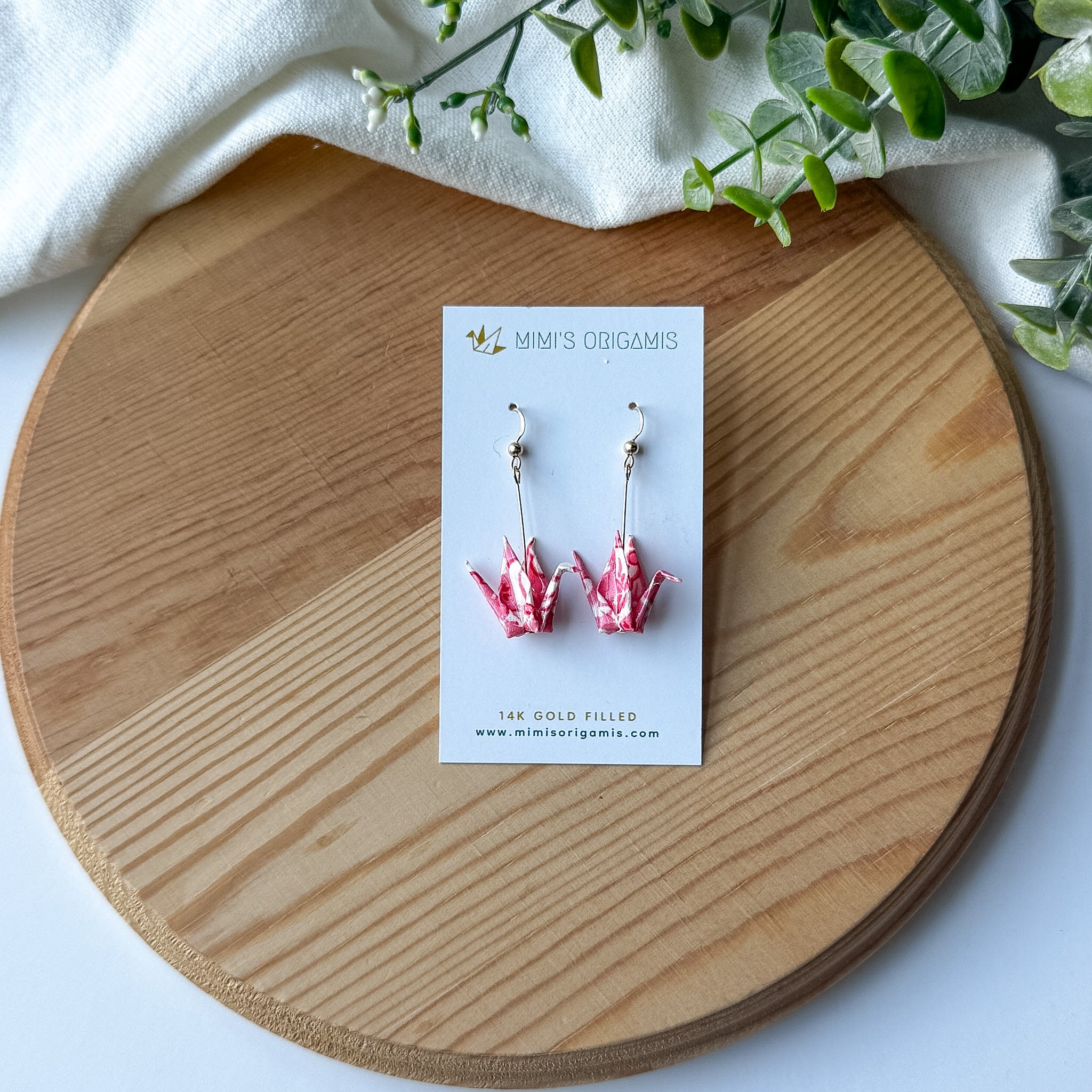 Small Origami Crane Earrings