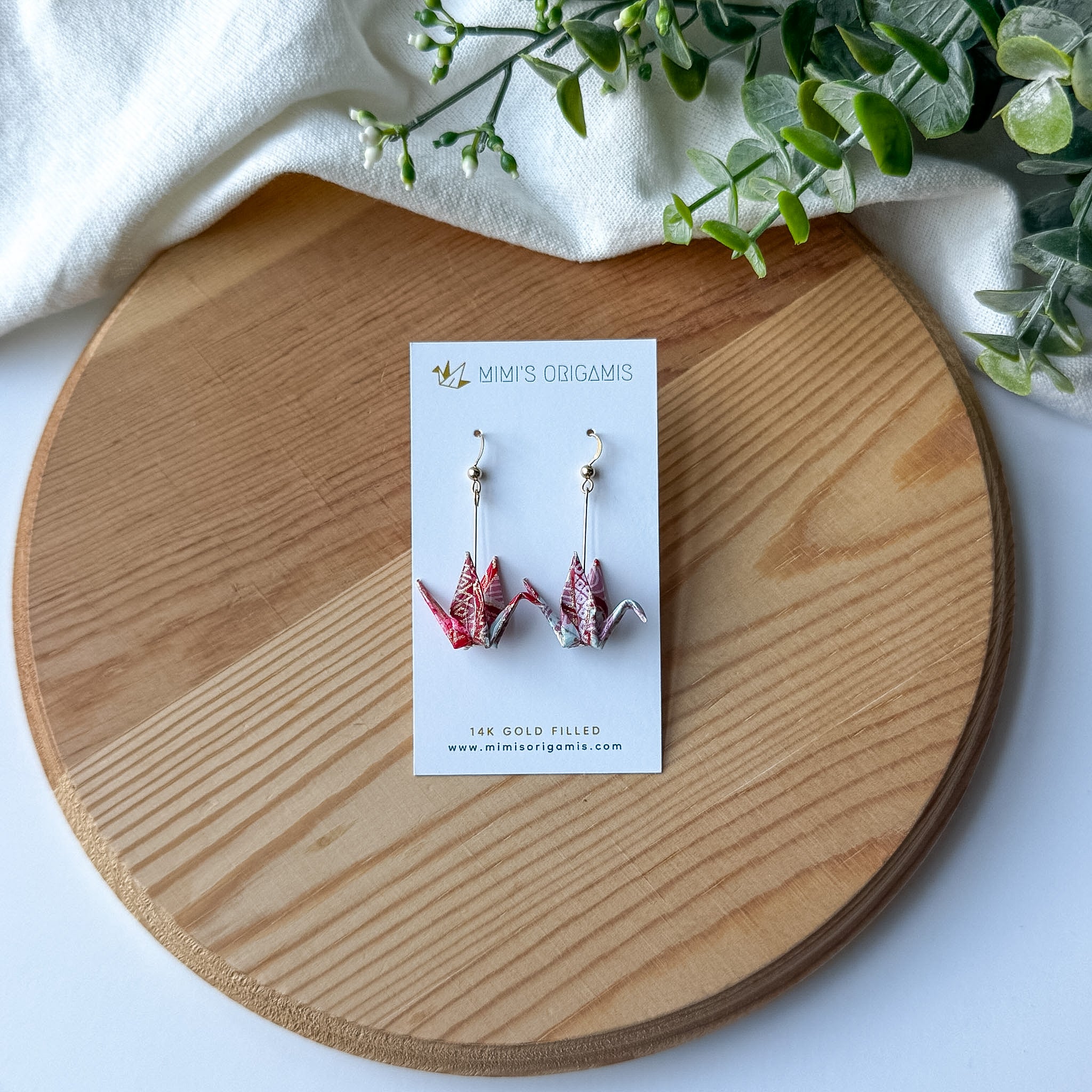 Small Origami Crane Earrings