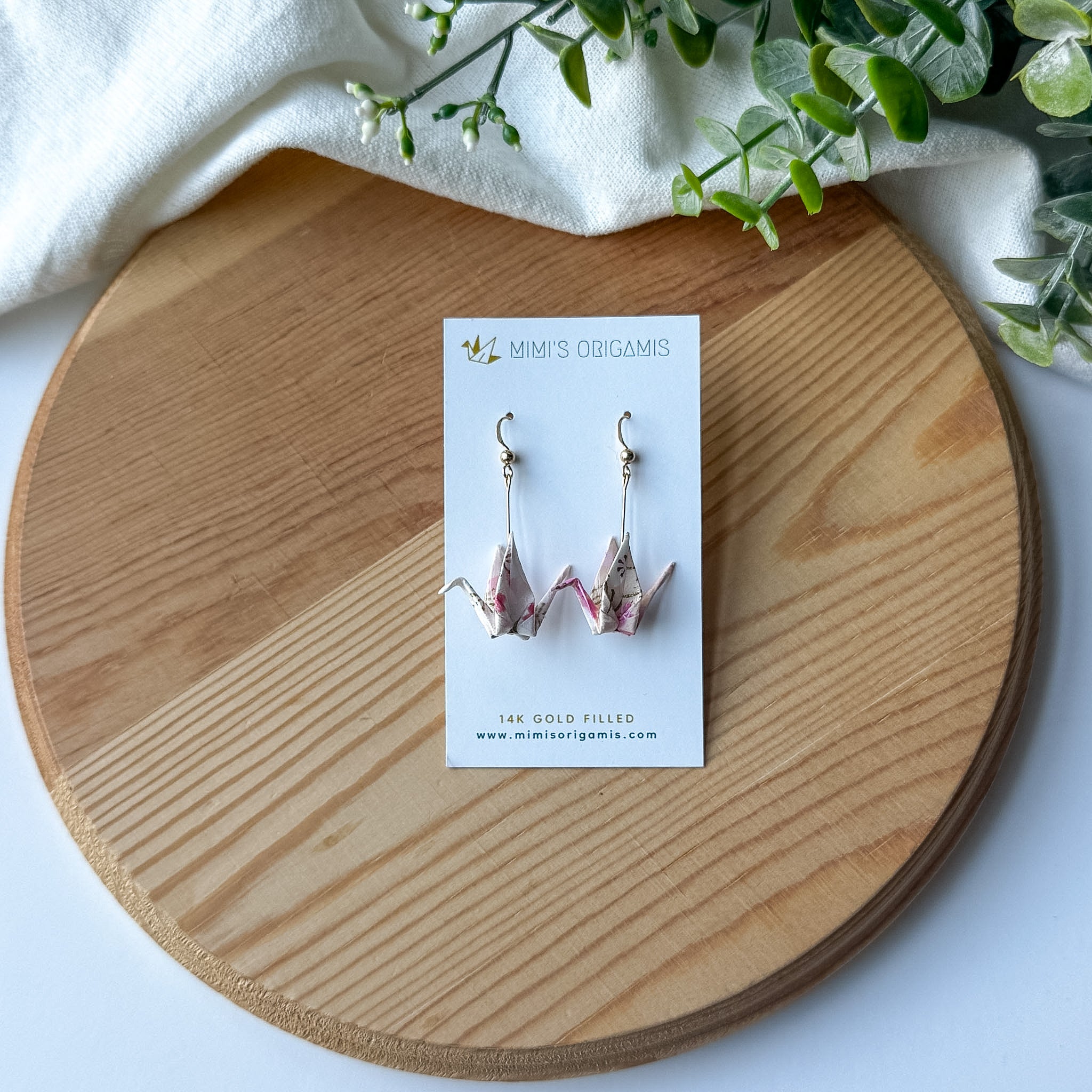 Small Origami Crane Earrings